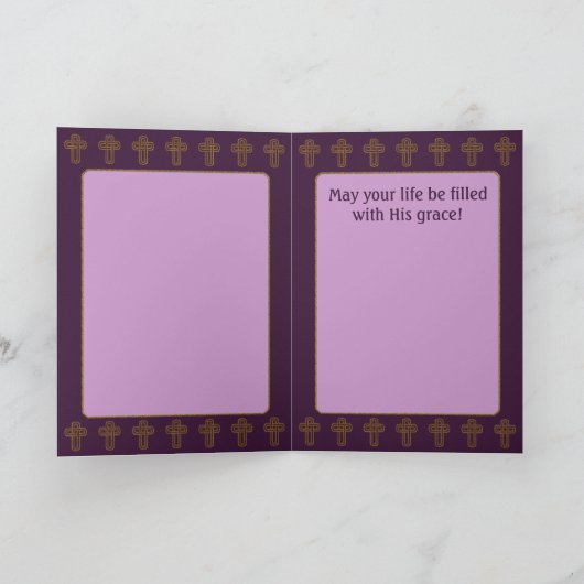 (De Gepersonaliseerde) Paars van Pasen van Feestdagen Kaart (Binnen)