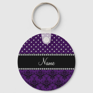 De gepersonaliseerde paarse diamanten van het naam sleutelhanger