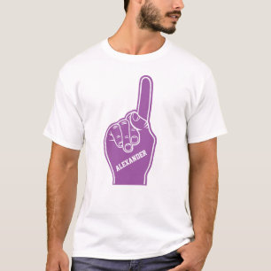 De gepersonaliseerde Paarse Vinger van het Schuim T-shirt