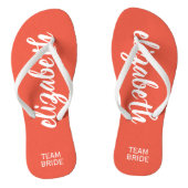 De gepersonaliseerde Perzik van de Bride van het T Teenslippers (Voetbed)