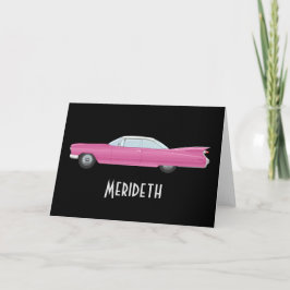 De gepersonaliseerde Retro Vintage Roze Kaarten Notitiekaartje