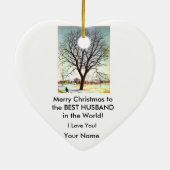 De gepersonaliseerde Scène van de Sneeuw van het Keramisch Ornament (Achterkant)