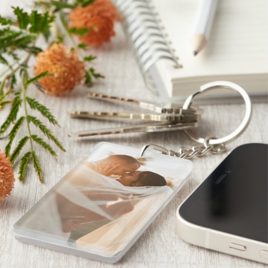 De gepersonaliseerde Sleutelhanger van de Foto met (Voorkant Rechts)