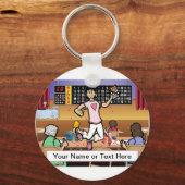 De gepersonaliseerde Speler van Bingo - de Cartoon Sleutelhanger (Voorkant)