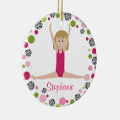 De Gepersonaliseerde Turner van de ster in Pinks Keramisch Ornament (Rechts)