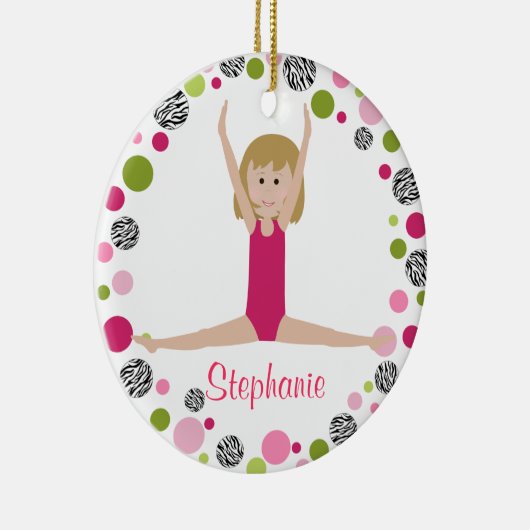 De Gepersonaliseerde Turner van de ster in Pinks Keramisch Ornament (Rechts)