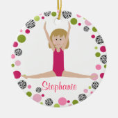 De Gepersonaliseerde Turner van de ster in Pinks Keramisch Ornament (Voorkant)