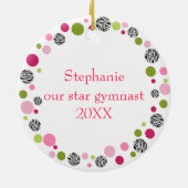 De Gepersonaliseerde Turner van de ster in Pinks Keramisch Ornament (Achterkant)