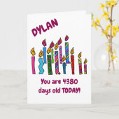 De gepersonaliseerde Verjaardag van 12 éénjarigen Kaart (Gele Bloem)