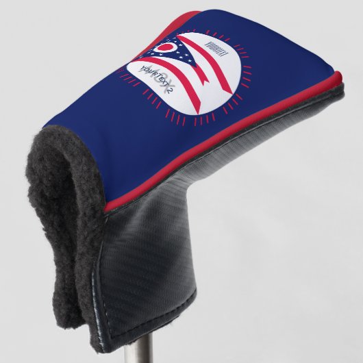 De gepersonaliseerde Vlag van de Staat van Ohio Golfheadcover (3/4 voorkant)