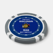 De gepersonaliseerde Vlag van de Staat van Wiscons Poker Chips (Enkel)