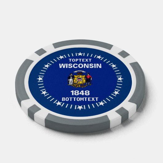 De gepersonaliseerde Vlag van de Staat van Wiscons Poker Chips (Enkel)