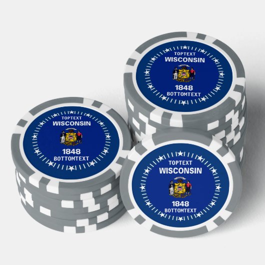 De gepersonaliseerde Vlag van de Staat van Wiscons Poker Chips (Opstapeling)