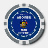 De gepersonaliseerde Vlag van de Staat van Wiscons Poker Chips (Voorkant)