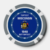 De gepersonaliseerde Vlag van de Staat van Wiscons Poker Chips (Achterkant)