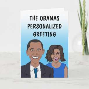 De gepersonaliseerde wenskaart van de Obamas Kaart