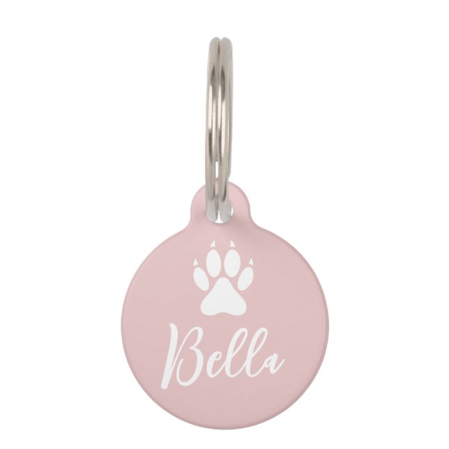 De gepersonaliseerde Witte Druk van de Dog van de  Huisdierpenning (Voorkant)