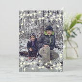 De gepersonaliseerde Witte Lichten van de Vakantie Feestdagenkaart (Staand voorkant)