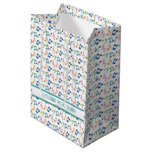 De gepersonaliseerde (Witte) Muzieknoten van de Medium Cadeauzakje