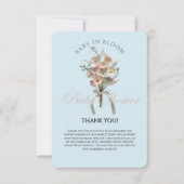 De geperste Wildflower Baby in Bloom Boho Baby sho Bedankkaart (Voorkant)