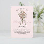 De geperste Wildflower Baby in Bloom Boho Baby sho Bedankkaart (Staand voorkant)