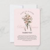 De geperste Wildflower Baby in Bloom Boho Baby sho Bedankkaart (Voorkant)