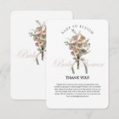 De geperste Wildflower Baby in Bloom Boho Baby sho Bedankkaart (Voorkant / Achterkant)