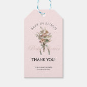De geperste Wildflower Baby in Bloom Boho Baby sho Cadeaulabel (Voorkant)