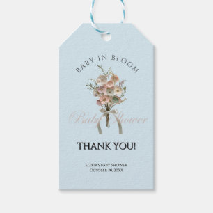De geperste Wildflower Baby in Bloom Boho Baby sho Cadeaulabel