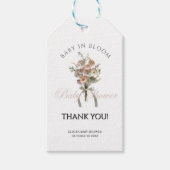 De geperste Wildflower Baby in Bloom Boho Baby sho Cadeaulabel (Voorkant)