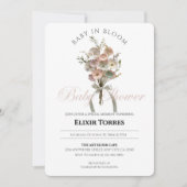 De geperste Wildflower Baby in Bloom Boho Baby sho Kaart (Voorkant)