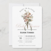 De geperste Wildflower Baby in Bloom Boho Baby sho Kaart (Voorkant)