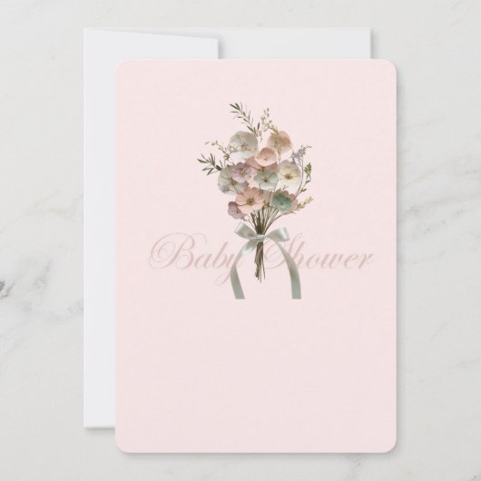 De geperste Wildflower Baby in Bloom Boho Baby sho Kaart (Achterkant)