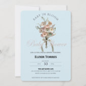 De geperste Wildflower Baby in Bloom Boho Baby sho Kaart (Voorkant)