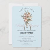 De geperste Wildflower Baby in Bloom Boho Baby sho Kaart (Voorkant)