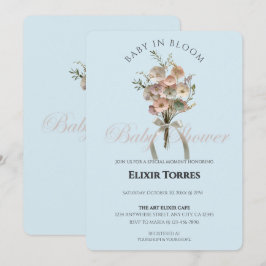 De geperste Wildflower Baby in Bloom Boho Baby sho Kaart