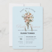 De geperste Wildflower Baby in Bloom Boho Baby sho Kaart (Voorkant)