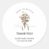 De geperste Wildflower Baby in Bloom Boho Baby sho Ronde Sticker (Voorkant)