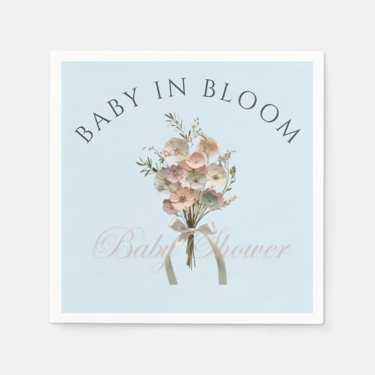 De geperste Wildflower Baby in Bloom Boho Baby sho Servet (Voorkant)
