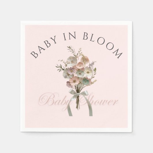 De geperste Wildflower Baby in Bloom Boho Baby sho Servet (Voorkant)