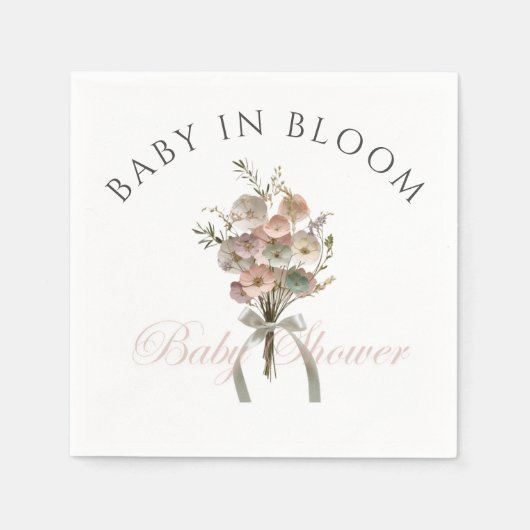 De geperste Wildflower Baby in Bloom Boho Baby sho Servet (Voorkant)