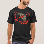 De gepotte lanternfly Hunter Invasive Pest uitsmer T-shirt (Voorkant)