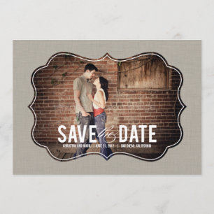De geraffineerde foto van de elegantie bewaart de save the date