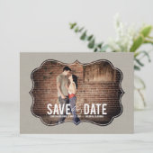 De geraffineerde foto van de elegantie bewaart de  save the date (Staand voorkant)