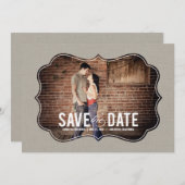 De geraffineerde foto van de elegantie bewaart de  save the date (Voorkant / Achterkant)