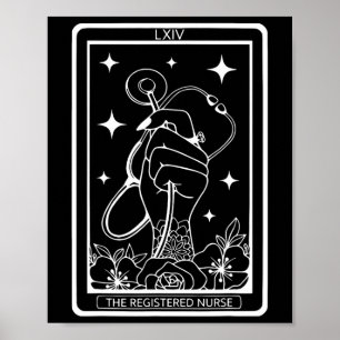 De geregistreerde Nurse Tarot Kaart RN Stethoscope Poster