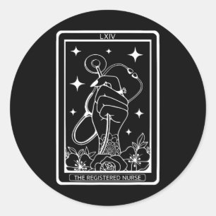 De geregistreerde Nurse Tarot Kaart RN Stethoscope Ronde Sticker