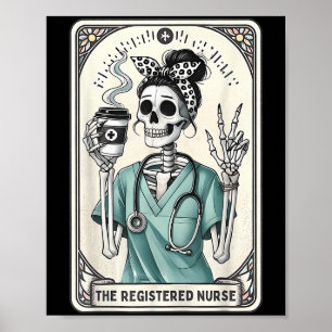 De geregistreerde Nurse Tarot Kaart Skeleton Rn Nu Poster