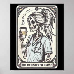 De geregistreerde Nurse Tarot Kaart Skeleton Rn Nu Poster