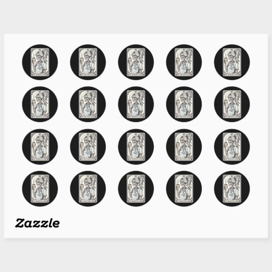 De geregistreerde Nurse Tarot Kaart Skeleton Rn Nu Ronde Sticker (Vel)